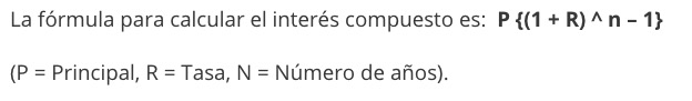 formula para calcular interés compuesto