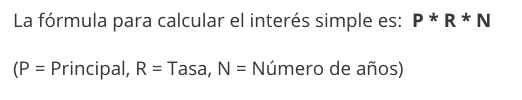 formula para calcular interés simple
