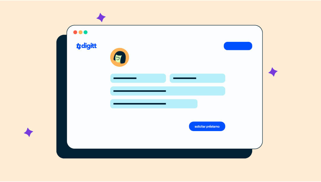 Ilustración que muestra un ejemplo de la información personal que tendrás que llenar al solicitar tu préstamo.