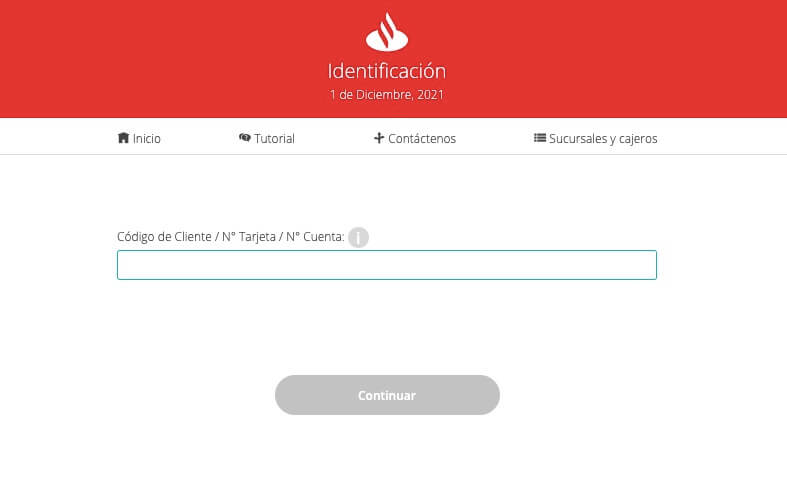 Ingresa tu código de cliente, número de tarjeta o número de tarjeta en el campo
