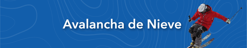 Persona vestida de rojo esquivando una avalancha de nieve