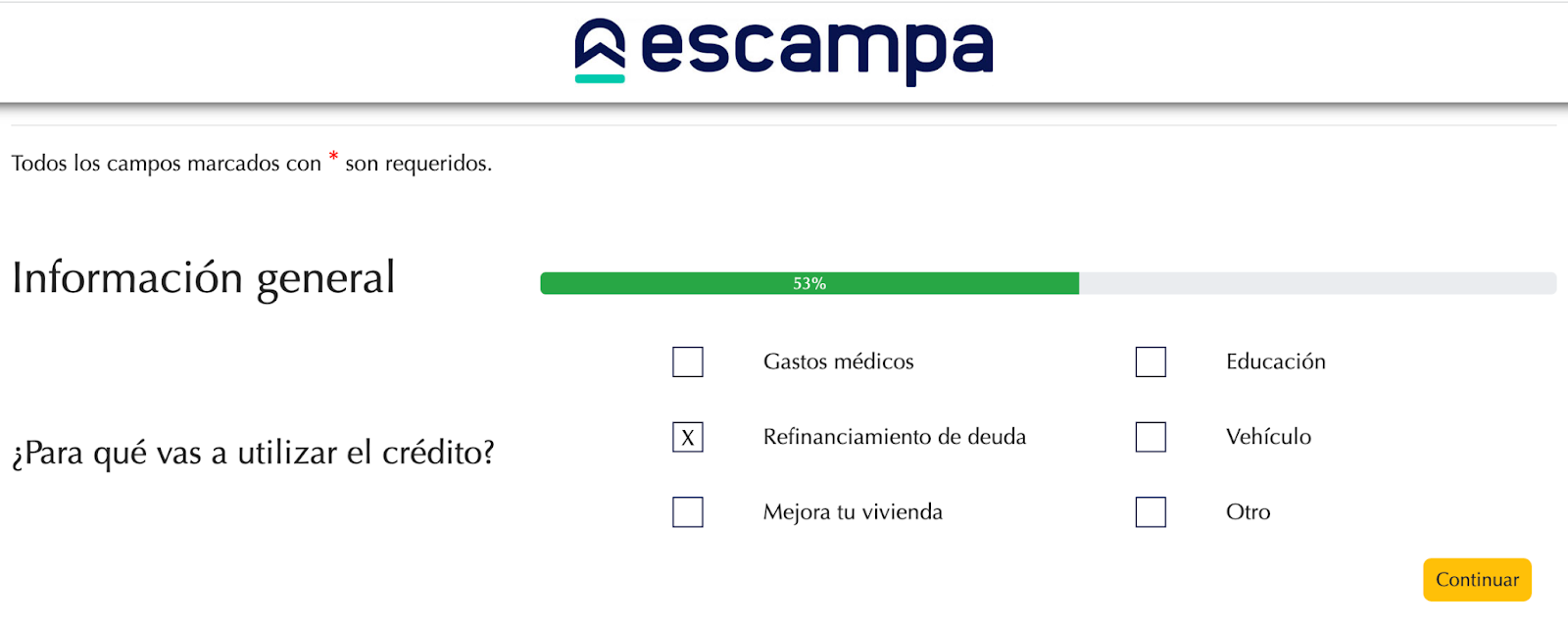 ¿Cómo se solicita el préstamo de Escampa?